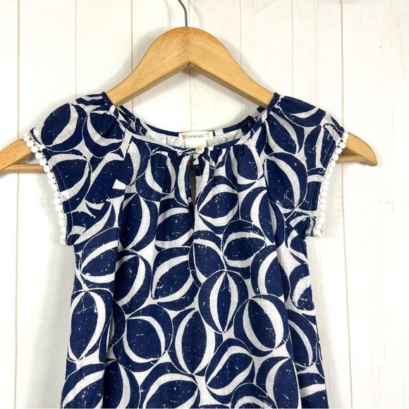 Crewcuts Girls Navy Blue White Geometric Dress Size 7 - Picture 3 of 8